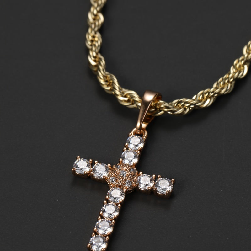 RoundLiving Faith Diamond Cross Pendant