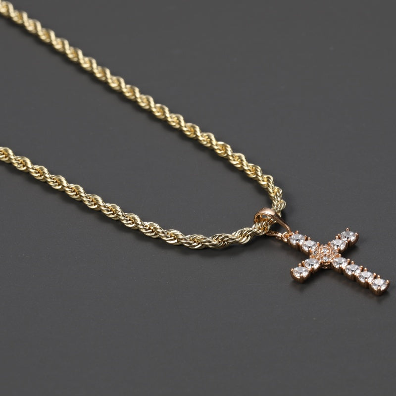 RoundLiving Faith Diamond Cross Pendant