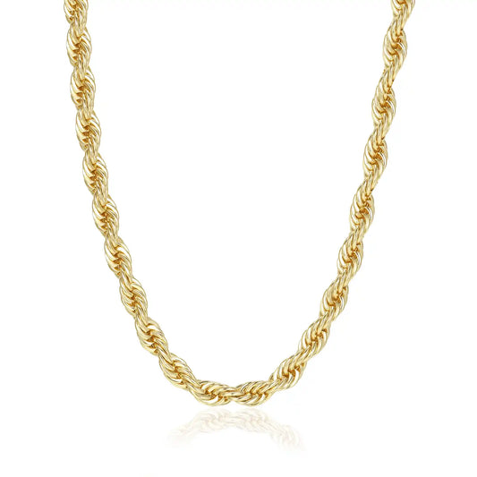 RoundLiving 18K Gold-Plated Thick Twist Chain Necklace