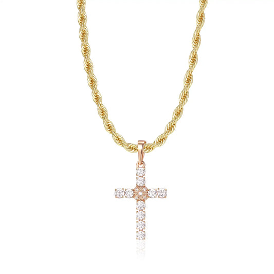 RoundLiving Faith Diamond Cross Pendant